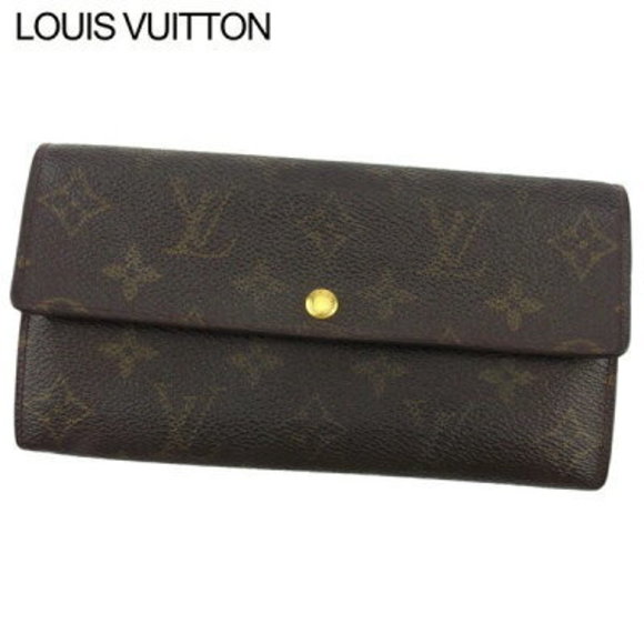 Louis Vuitton Long Wallet Zipper Pochette Porte Monnaie Brown Beige - Picture 1 of 6